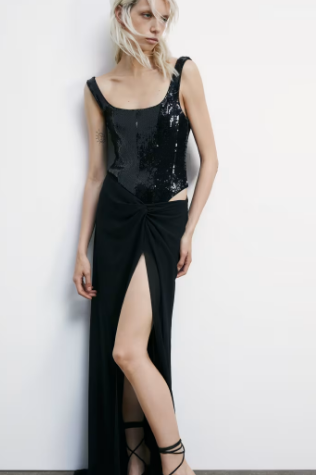 Abito lungo bustier in pailettes Patrizia Pepe