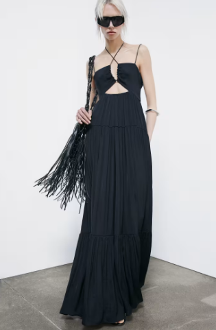Abito lungo in raso cut-out Patrizia Pepe