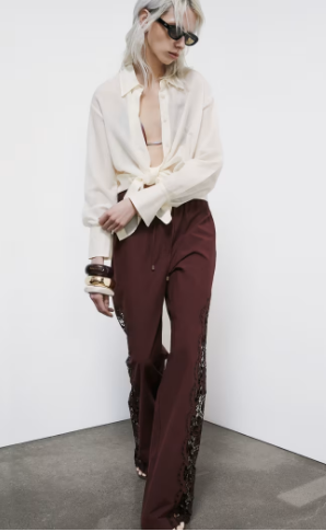 Pantaloni con gamba ricamata Patrizia Pepe