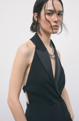 Gilet stile smoking con inserti in raso Patrizia Pepe
