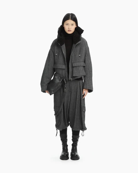 Giubbotto cropped con cappuccio MLO Malloni