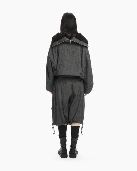 Giubbotto cropped con cappuccio MLO Malloni