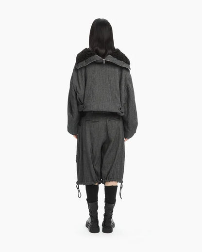 Giubbotto cropped con cappuccio MLO Malloni