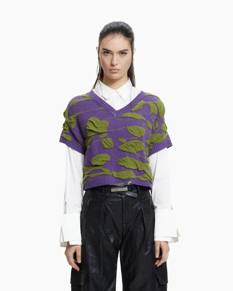 Maglia in jacquard scollo a V MLO Malloni