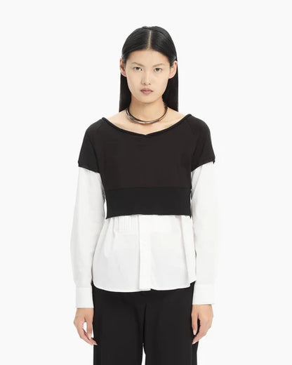 Camicia con sovrapposizione in lana MLO Malloni