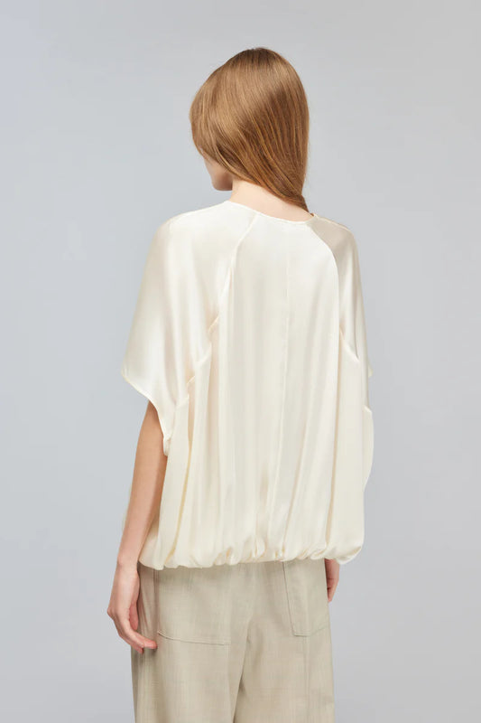 Blusa svasata in misto seta MADDALENA Semicouture