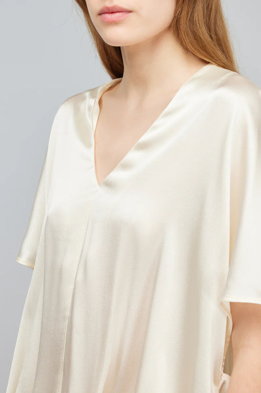 Blusa svasata in misto seta MADDALENA Semicouture