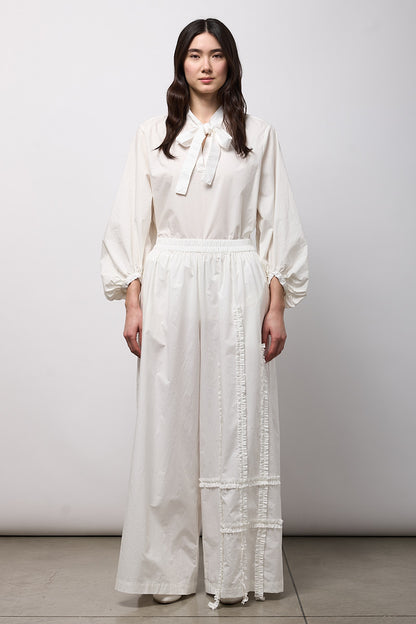 Pantalone palazzo con rouches Neirami