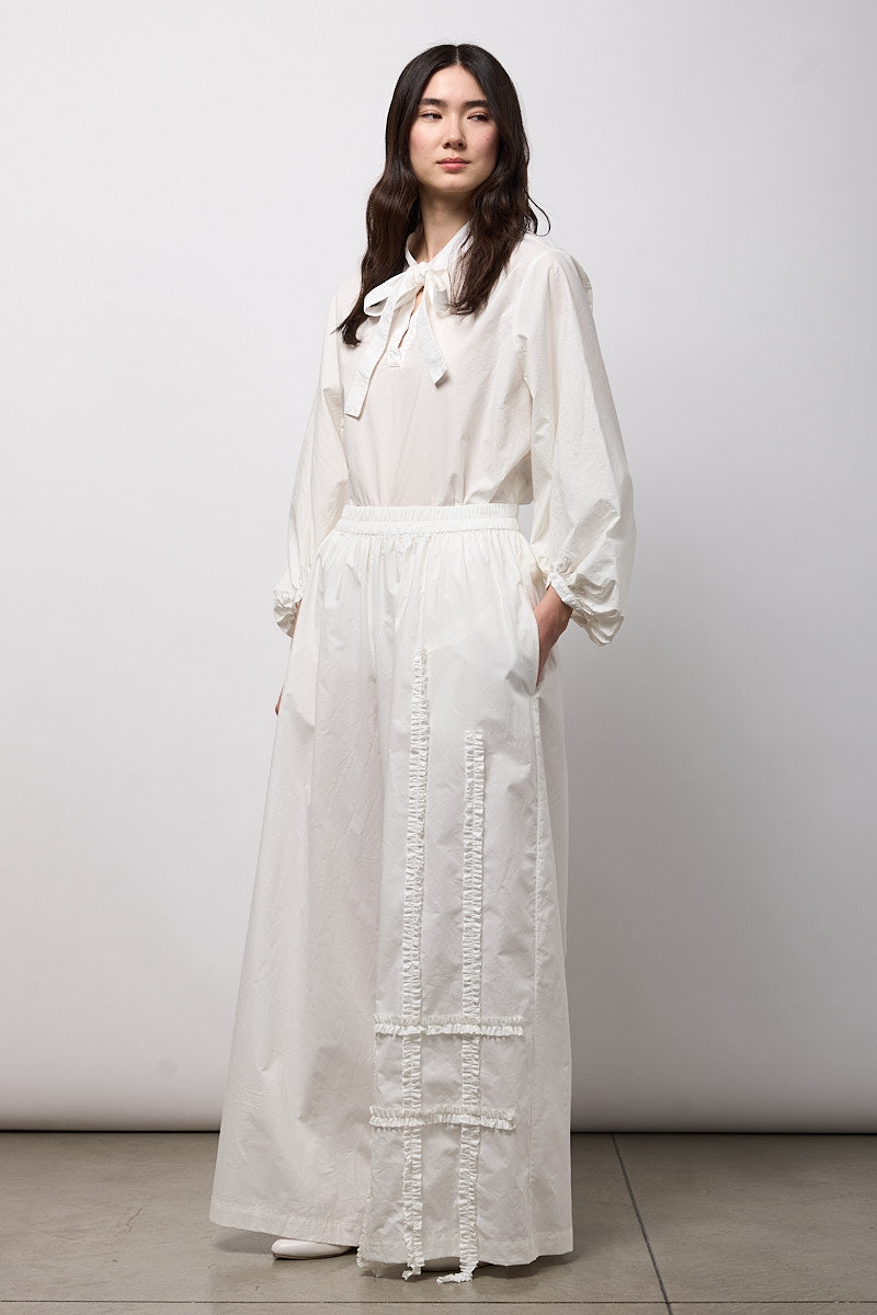 Pantalone palazzo con rouches Neirami