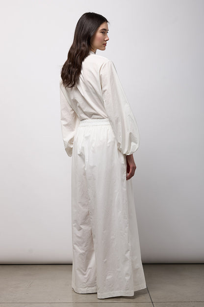 Pantalone palazzo con rouches Neirami