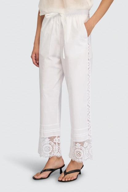 Pantalone cropped con pizzo OTTOLINE Semicouture
