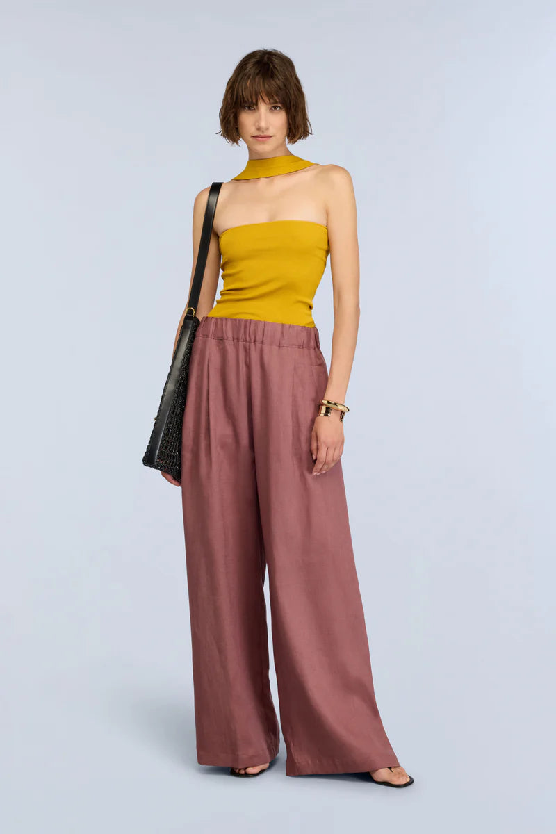 Pantalone largo in lino JHONNY Semicouture