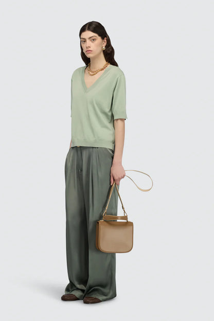 Maglia bi-colore scollo a V ALDONZA Semicouture