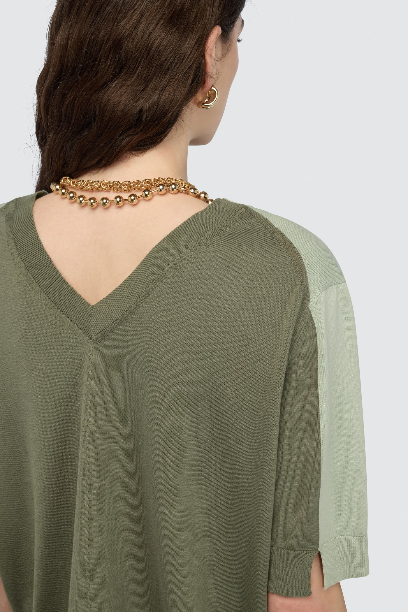Maglia bi-colore scollo a V ALDONZA Semicouture