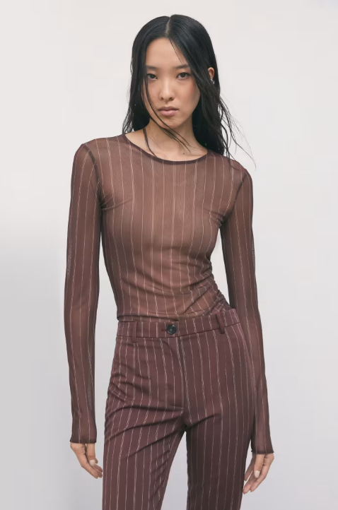 Maglia in tulle con righe Patrizia Pepe