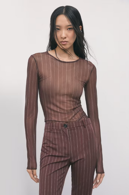 Maglia in tulle con righe Patrizia Pepe