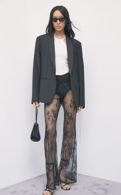 Pantalone a zampa in pizzo trasparente Patrizia Pepe
