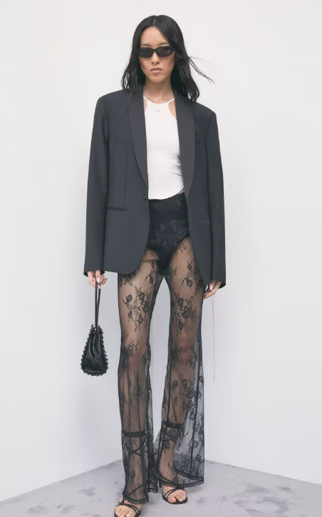Pantalone a zampa in pizzo trasparente Patrizia Pepe