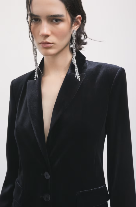 Giacca lunga in velluto stretch Patrizia Pepe