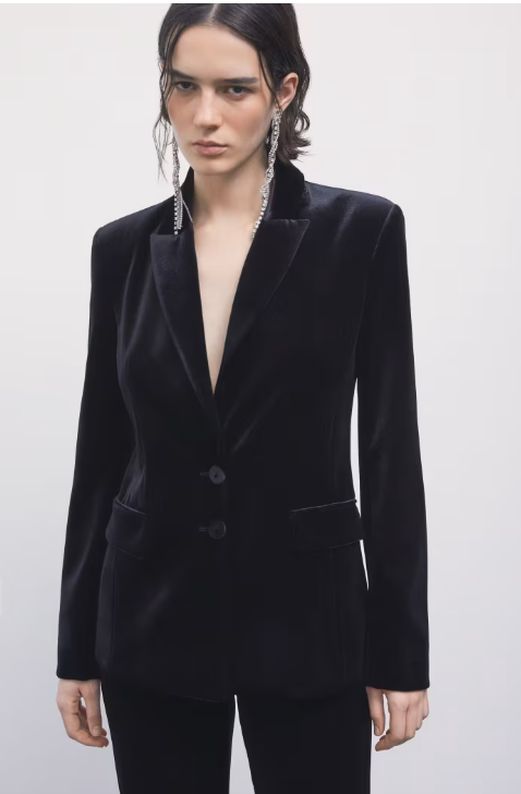 Giacca lunga in velluto stretch Patrizia Pepe