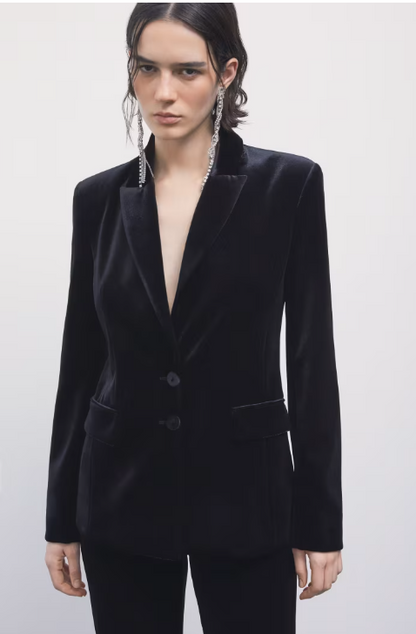 Giacca lunga in velluto stretch Patrizia Pepe