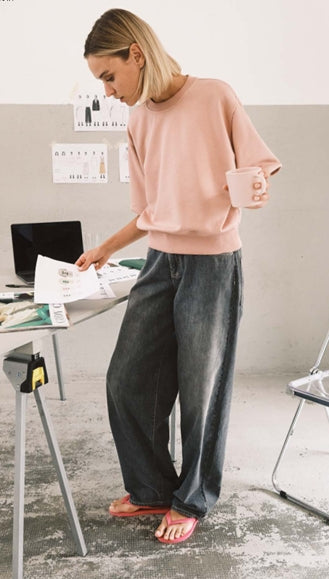 Pantalone baggy in denim GINEVRA 8PM