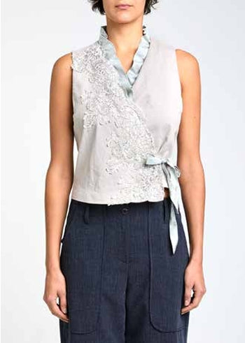 Gilet corto con ricamo Alessia Santi