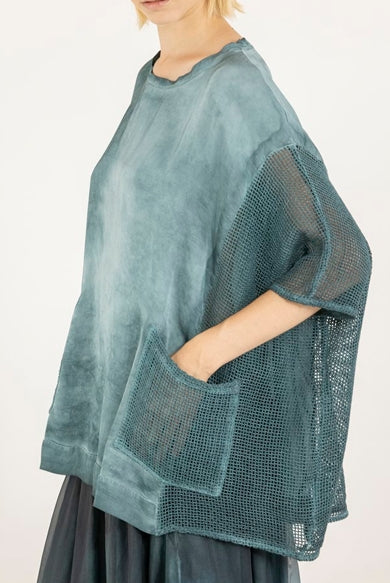 Maxi t-shirt con inserti in rete Sanctamuerte