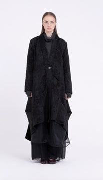 Cappotto lungo doppiato in tulle Sanctamuerte