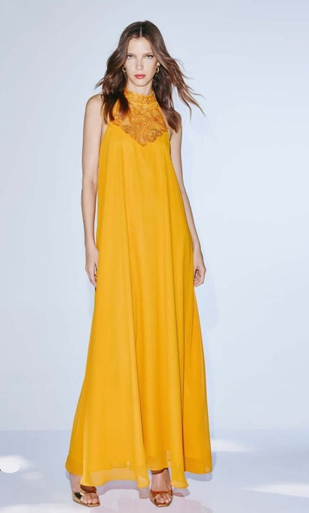 Abito lungo con dettaglio ricamato Twins Fantasy