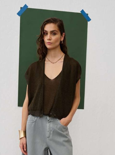 Cardigan con automatici FLOOR