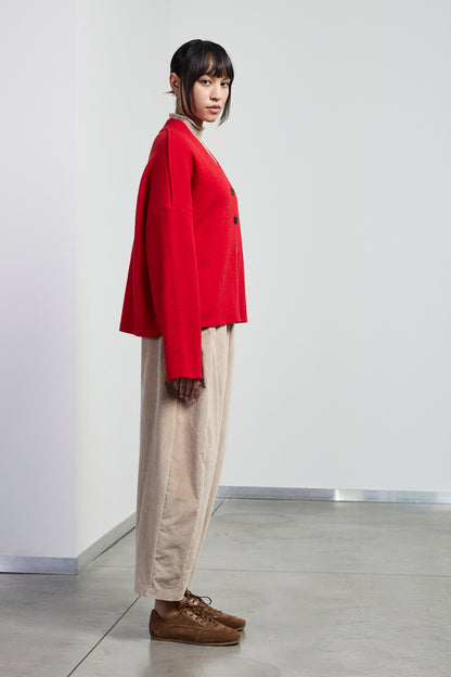 Giacca senza collo in lana cotta Neirami