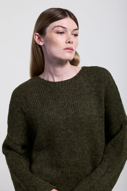 Maglia girocollo over in alpaca Neirami