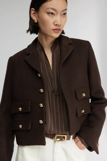 Giacca corta con bottoni in oro THALIA Semicouture