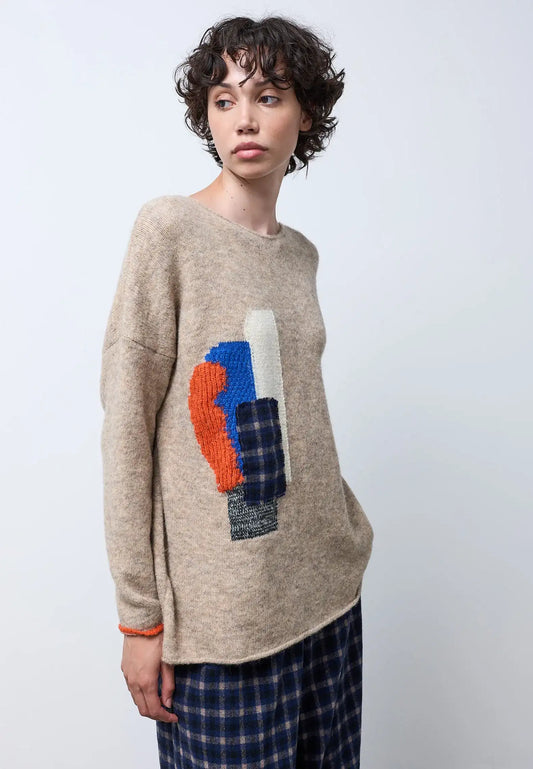 Maglia a scatola con patch Neirami