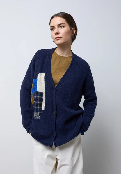 Cardigan over con patch Neirami