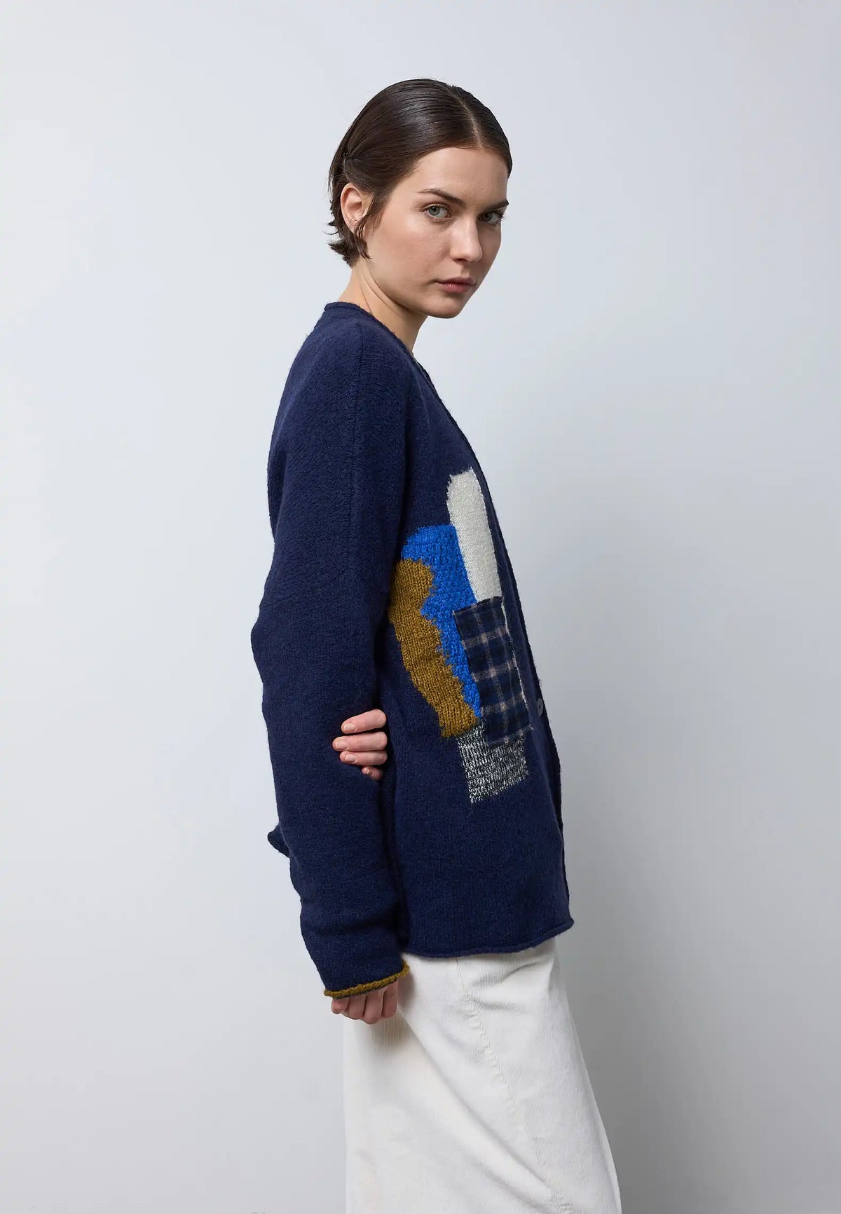 Cardigan over con patch Neirami