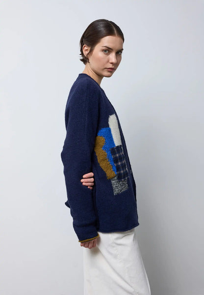 Cardigan over con patch Neirami