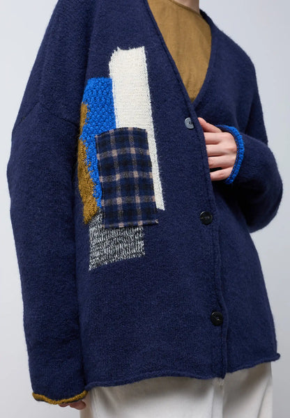 Cardigan over con patch Neirami