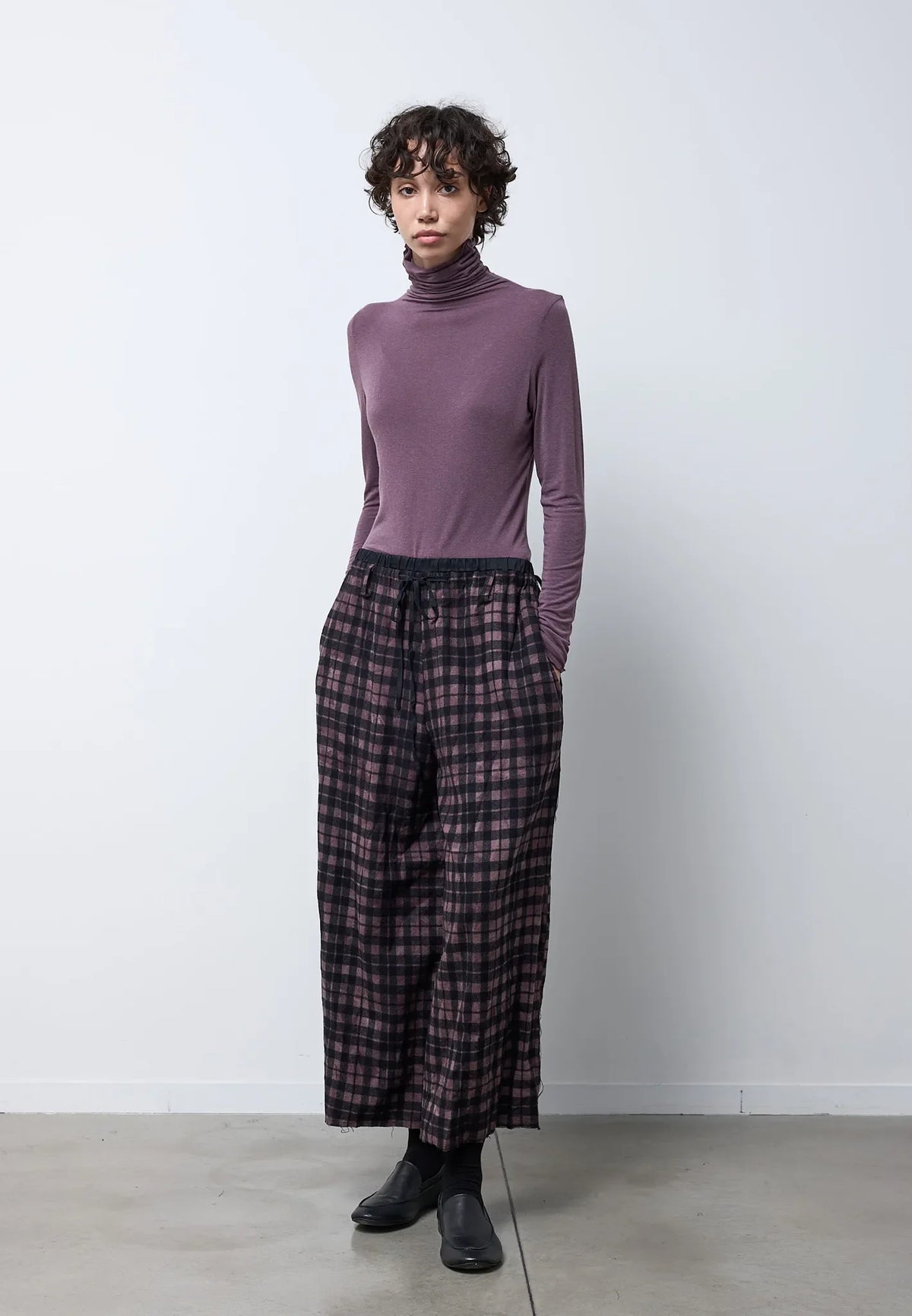 Pantalone largo a quadri Neirami