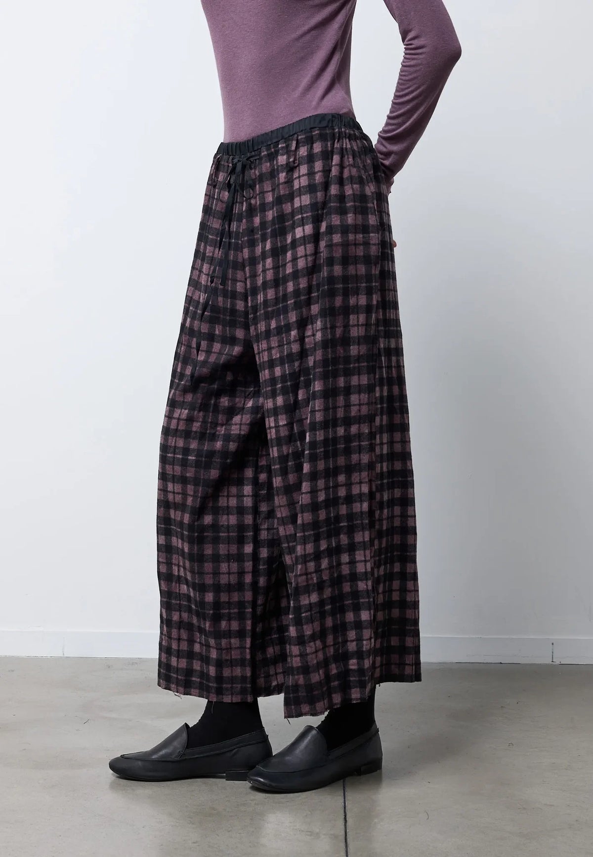 Pantalone largo a quadri Neirami