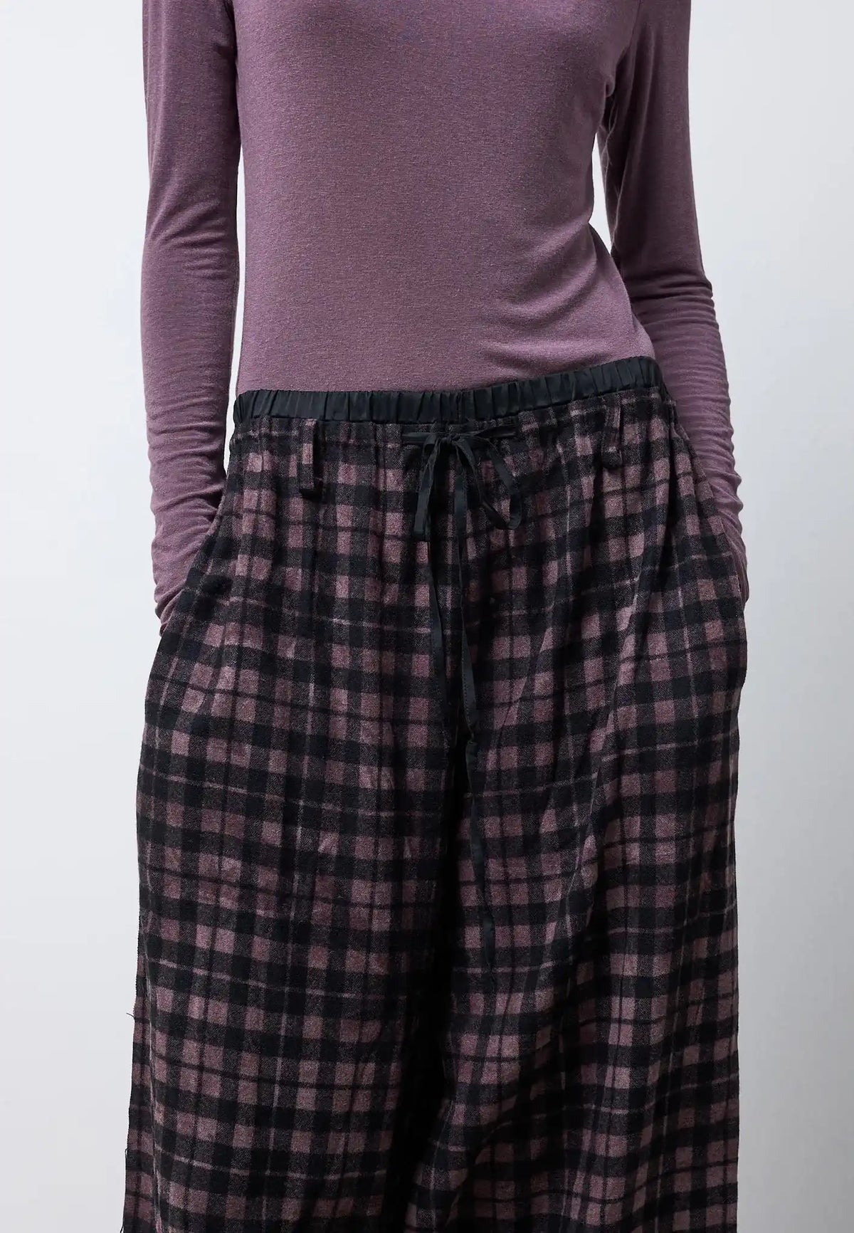 Pantalone largo a quadri Neirami