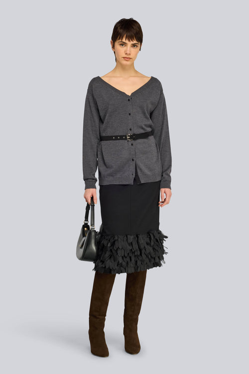 Cardigan lungo con cintura CARIN Semicouture