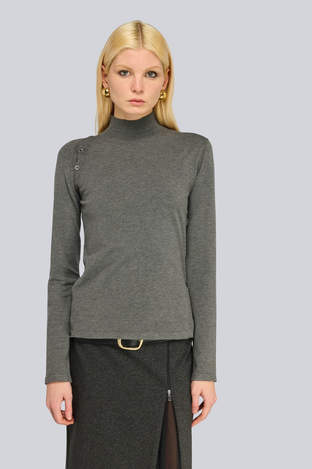 Maglia con bottoni su spalla e fianchi RHIANNA Semicouture