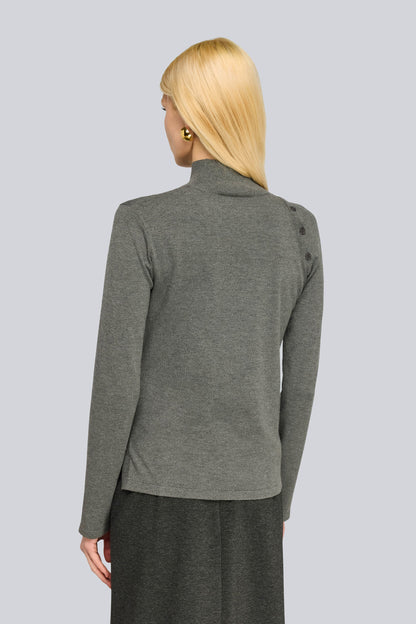 Maglia con bottoni su spalla e fianchi RHIANNA Semicouture