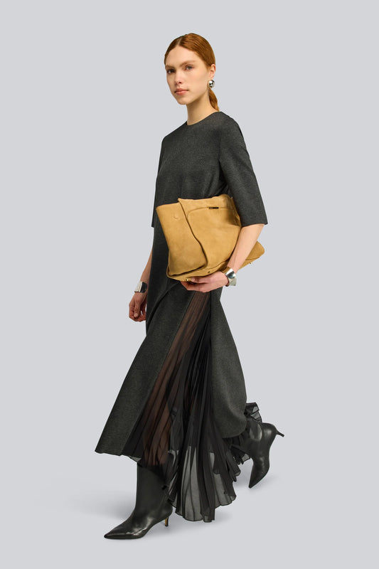 Abito lungo doppiato con zip TAMMY  Semicouture
