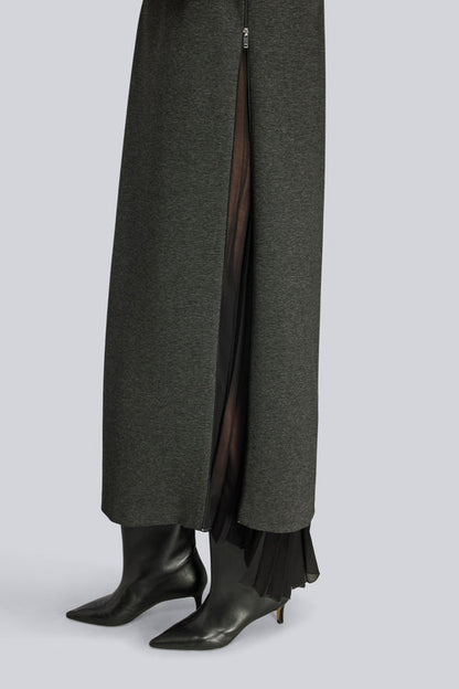 Abito lungo doppiato con zip TAMMY  Semicouture