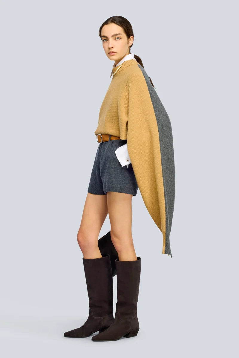 Cappa in lana bicolore ALVINA Semicouture