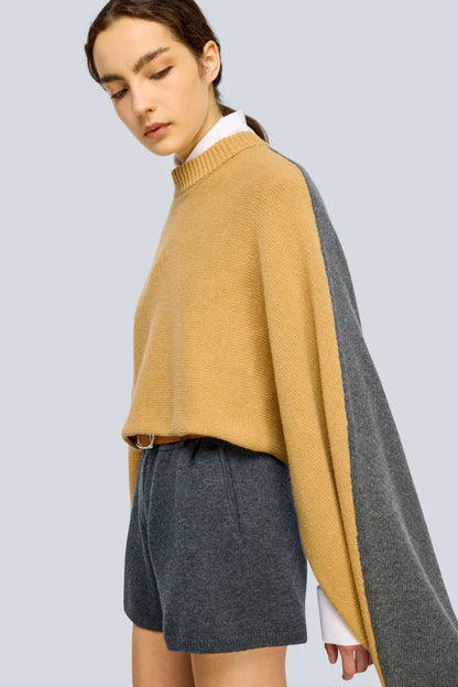 Cappa in lana bicolore ALVINA Semicouture
