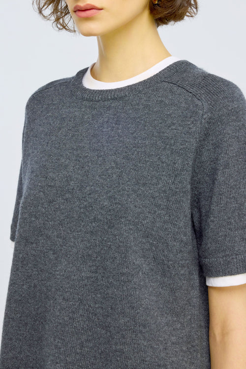 Maglia a scatola in cashmere e jersey AIDA Semicouture